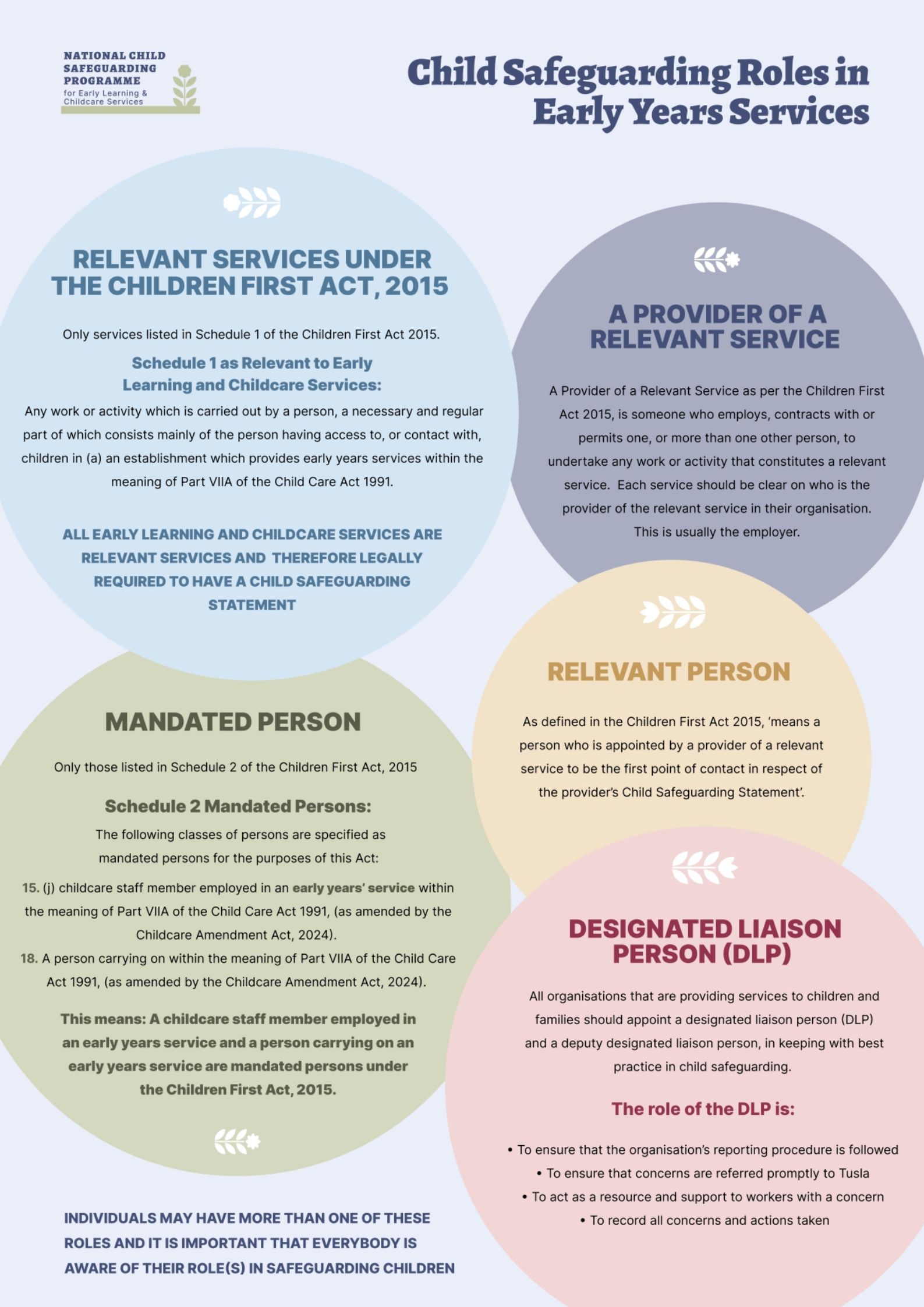 Child Safeguarding Roles in Early Years Services Poster