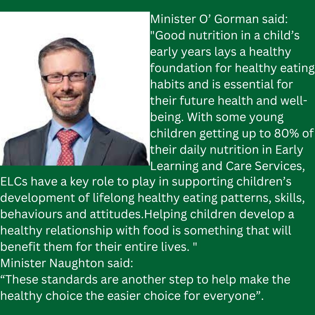 Minister O Gorman said nutrition guidelines